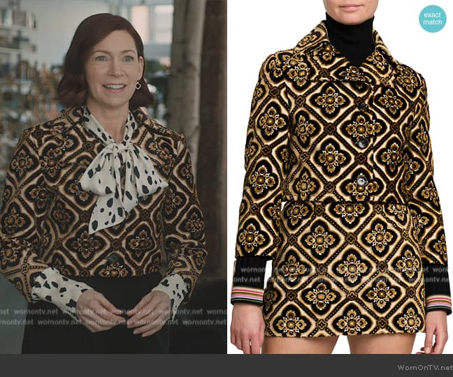 Etro Tapestry Cropped Jacket worn by Elsbeth Tascioni (Carrie Preston) on Elsbeth