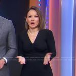 Eva’s black ruched v-neck dress on Good Morning America