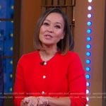 Eva’s red cardigan on Good Morning America