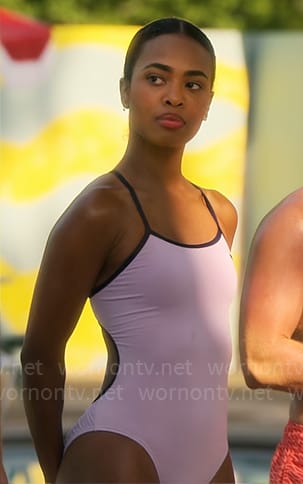 Faran's lilac swimsuit on Pretty Little Liars Original Sin