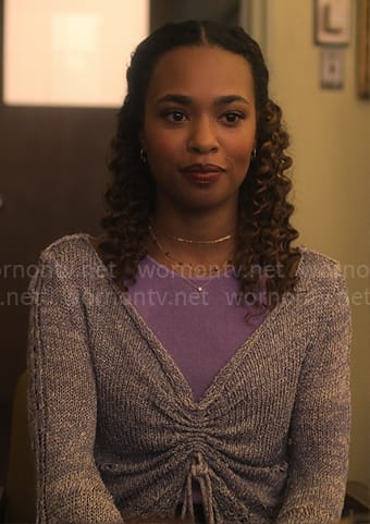 Faran's purple drawstring sweater on Pretty Little Liars Original Sin