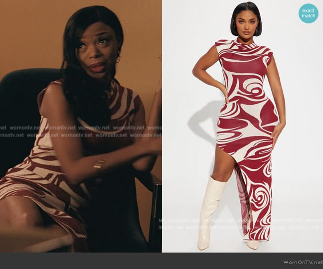 Fashion Nova Abstract Moment Maxi Dress worn by Bianca (Jill Marie Jones) on The Chi