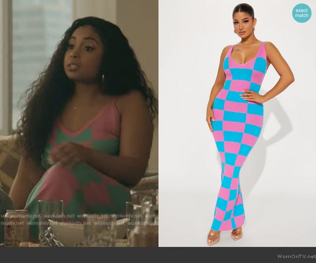 Fashion Nova Check Me Sweater Maxi Dress worn by Tiffany (Hannaha Hall) on The Chi