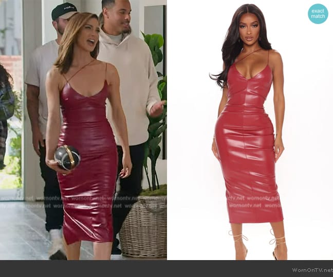 Fashion Nova Make It Sexy Faux Leather Dress worn by Polly Brindle (Polly Brindle) on Selling the OC