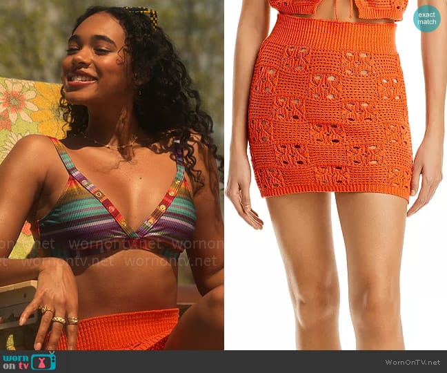 Fore Crochet Mini Skirt worn by Tabitha 'Tabby' Hayworth (Chandler Kinney) on Pretty Little Liars Original Sin