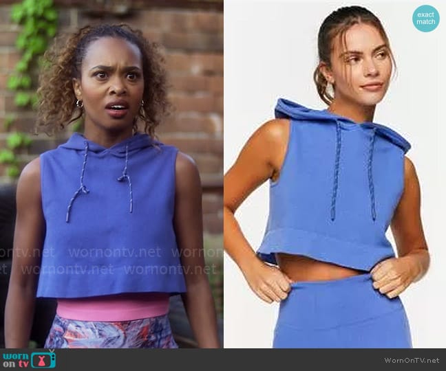 Forever 21 Active Seamless Sleeveless Crop Top worn by Faran Bryant (Zaria) on Pretty Little Liars Original Sin