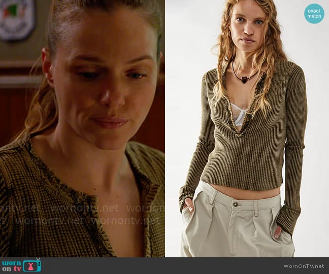 Free People Colt Thermal in Army Green worn by Hailey Upton (Tracy Spiridakos) on Chicago PD