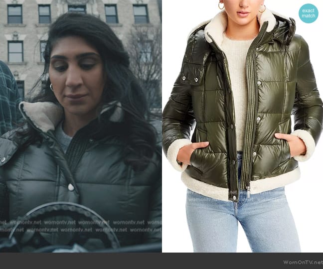 French Connection Faux Leather Puffer Jacket worn by Olivia Khoshatefeh (Olivia Khoshatefeh) on Elsbeth