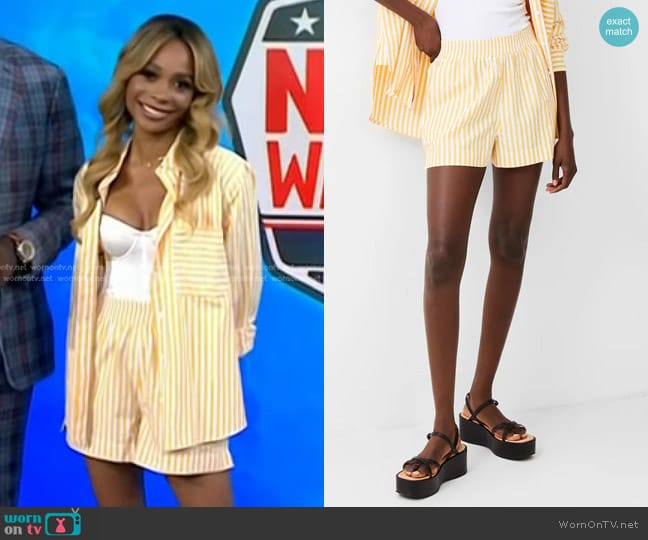 French Connection Pull On Shorts in Banana worn by Zuri Hall on Today