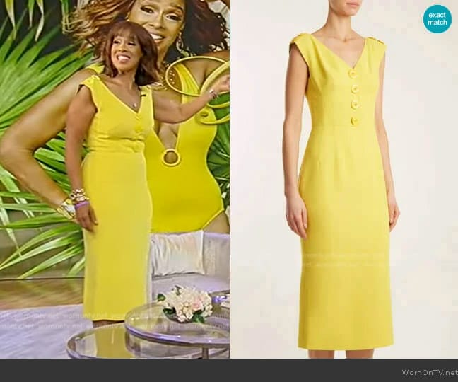 Dolce & Gabbana V-Neck Cady Dress worn by Gayle King on Tamron Hall Show