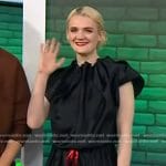 Gayle Rankin’s black gathered top and shorts on Today