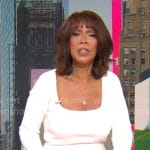 Gayle King's white square-neck dress on CBS Mornings