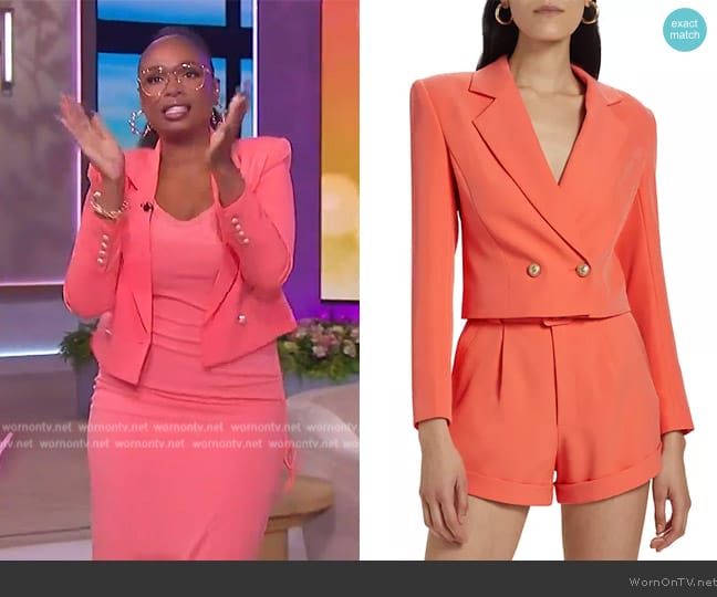 Generation Love Clara Double-Breasted Crop Blazer worn by Jennifer Hudson on The Jennifer Hudson Show