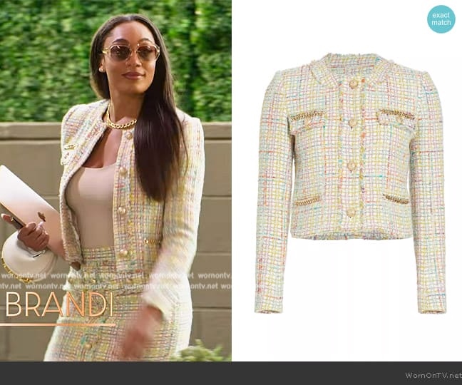 Generation Love Kristen Chain Tweed Blazer worn by Brandi Marshall (Brandi Marshall) on Selling the OC