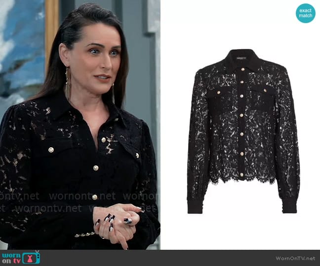 Generation Love Loretta Lace Shirt worn by Lois Cerullo (Rena Sofer) on General Hospital