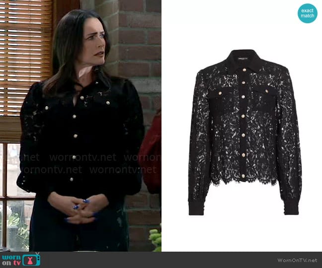 Generation Love Loretta Lace Shirt worn by Lois Cerullo (Rena Sofer) on General Hospital