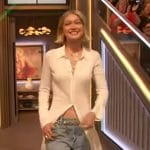 Gigi Hadid’s white shirtdress on The Drew Barrymore Show