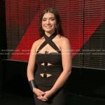 Gina Miles’s black cutout maxi dress on The Voice