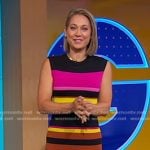 Ginger’s multicolor striped knit dress on Good Morning America