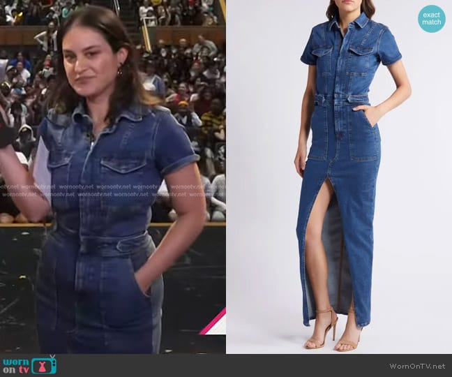 Good American Fit for Success Denim Maxi Dress worn by Donna Farizan on Today