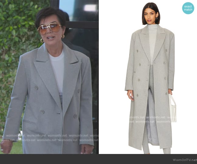 Good American Ponte Car Coat worn by Kris Jenner (Kris Jenner) on The Kardashians