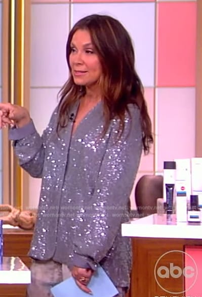 Gretta Monahan's silver sequin blouse on The View