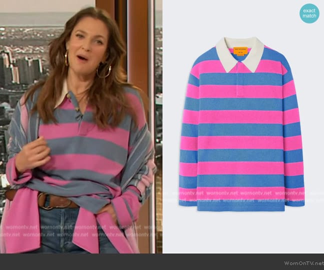 Guest in Residence Striped Rugby Top worn by Drew Barrymore on The Drew Barrymore Show