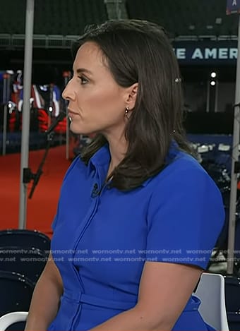 Hallie Jackson's blue short sleeve dress on Today