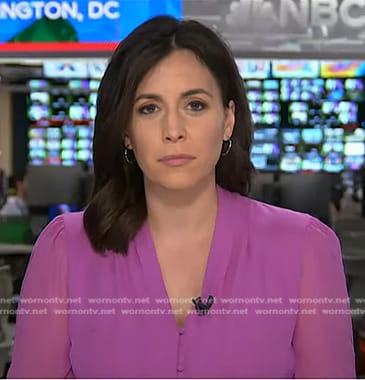 Hallie Jackson's pink v-neck blouse on Today