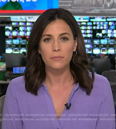 Hallie Jackson’s purple shirtdress on Today