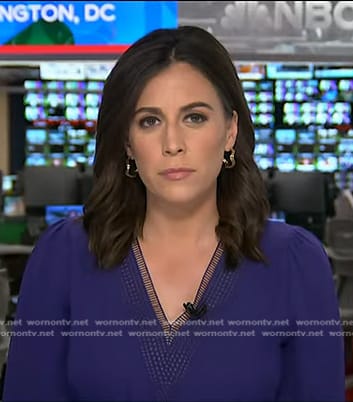 Hallie Jackson’s purple ladder lace trim top on Today