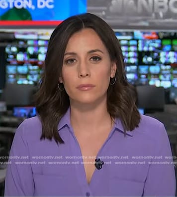 Hallie Jackson’s purple shirtdress on Today