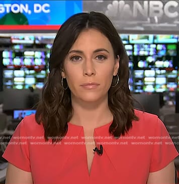 Hallie Jackson's red v-neck dress on Today