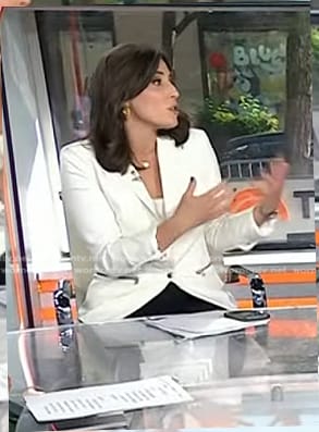 Hallie Jackson's white blazer with zips on Today