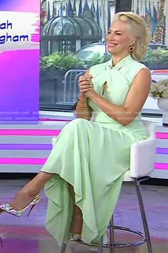 Hannah Waddingham’s mint green criss cross dress on Today