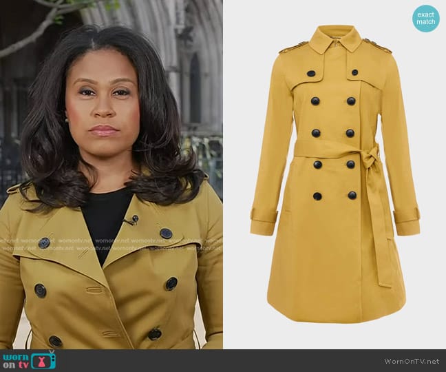 Hobbs London Trench Coat worn by Meagan Fitzgerald on NBC News Daily