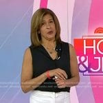 Hoda's black sleeveless top and white pants on Today