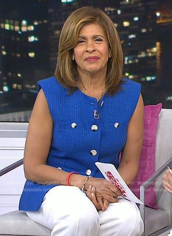 Hoda’s blue tweed vest on Today