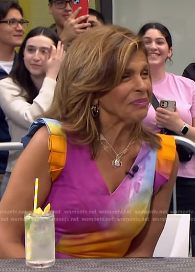 Hoda's multicolor tie dye dress on Access Hollywood