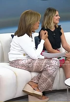 Hoda’s orange leather wedge sandals on Today