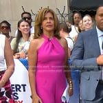 Hoda’s pink halter neck jumpsuit on Today