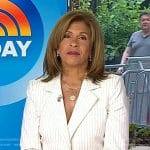 Hoda’s white pinstripe blazer and pant suit on Today