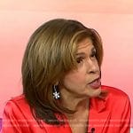 Hoda’s silver floral drop earrings on Today