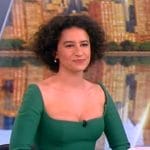 Ilana Glazer’s green square neck dress on The View