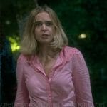 Imogen’s pink lace collar shirt on Pretty Little Liars Original Sin