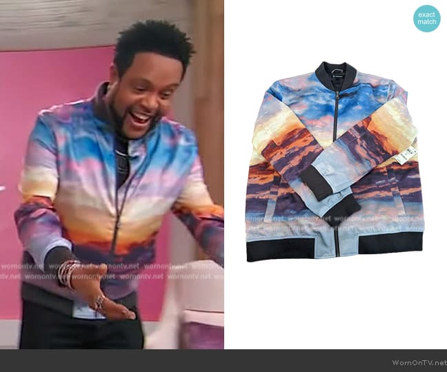 INC International Concepts Sonoma Sunset Bomber Jacket worn by Jawn Murray on Sherri