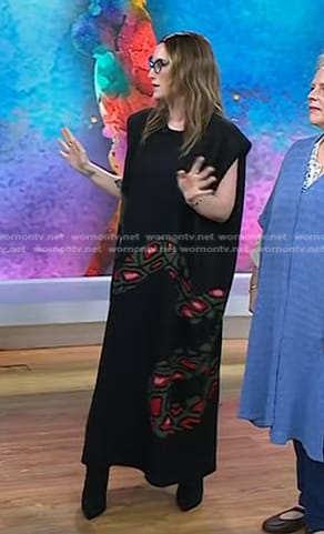 Ingrid Michaelson’s black snake print dress on Today