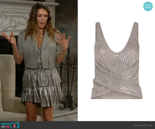 IRO Iamovi Lurex Tank Top worn by Chloe Mitchell (Elizabeth Hendrickson) on The Young and the Restless