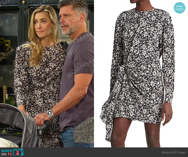 Isabel Marant Étoile Dulce Knotted Floral Dress worn by Sloan Peterson (Jessica Serfaty) on Days of our Lives