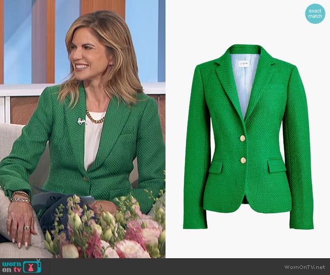 J. Crew Tweed schoolboy blazer worn by Natalie Morales on The Talk